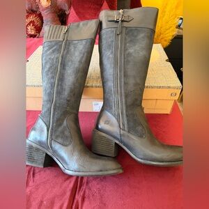Born Charcoal Heeled Boots